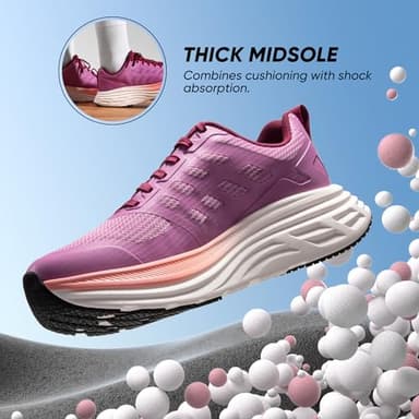 NORTIV 8 Women's Walking Shoes Cushion Running Tennis Shoes ActiveFloat Non-Slip Comfortable Breathable Workout Gym Sports Athletic Fashion Sneakers,Size 6.5,Purple,SNWS245W - Image 2