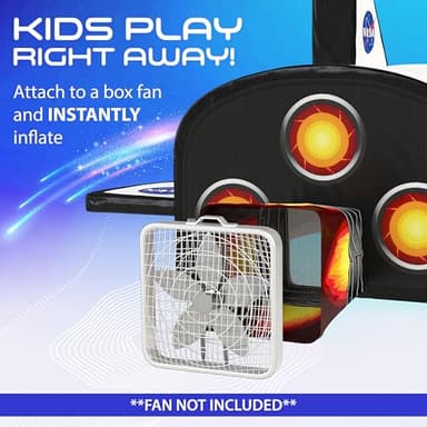 W&O Space Explorer Aerodome with LED Lights & Blast-Off Button – Inflates in Seconds to Create an Immersive Space Adventure for Kids Ages 3-12 – Inflatable Rocket Ship Tent (Fan Not Included) - Image 2