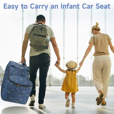 YOREPEK Infant Car Seat Travel Bag Compatible with Nuna Pipa Car Seat and Base,Fit for Graco SnugRide 35 Lite and Base,Car Seat Carrier for Airport,Carseat Travel Cover for Baby Travel Essentials,BLUE - Image 8