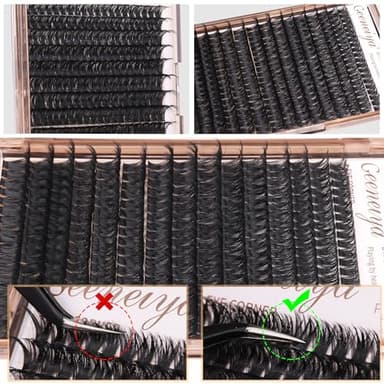 Geeneiya Volume Lash Clusters Kit DIY Lash Extension Kit D Eyelash Extensions with Lash Bond and Seal Tweezers,10-14mm Eye Corner Eyelashes and 16-18MM Cluster Lashes 300Pcs - Image 7