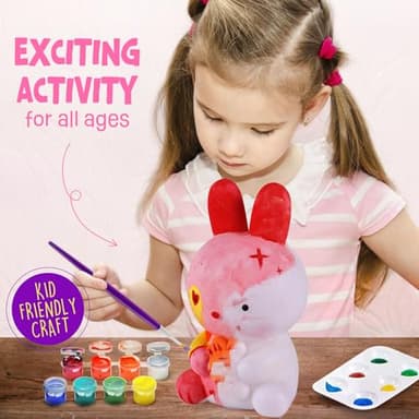 Paint Your Own Bunny Lamp Kit, Art Supplies Painting Kits for Kids, Arts and Crafts for Kids Ages 8-12, Bunny Toys Girls Boys Halloween Birthday Christmas Gifts Ages 3 4 5 6 7 8 9 10 11 12+ - Image 3