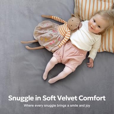 Large Thick 1.3" Thick Baby Play Mat for Floor, Padded Foam 79x71 Playpen Mat for Tummy Time, Soft Velvet for Babies, Toddlers, Infants, Kids, Baby-Safe & Non-Slip for Crawling, Gray - Image 5