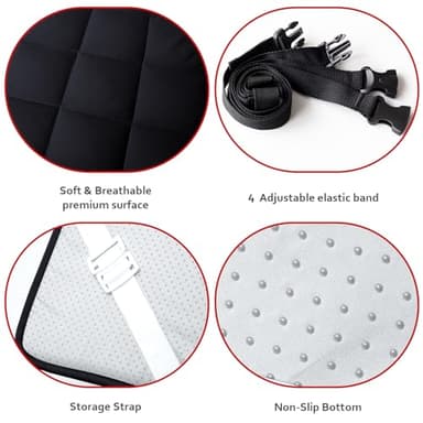 Cot Mattress Topper Pad Quilted, Non-Slip Super Soft Comfortable Cool Sleeping Pad 75"x30" for Camping Cot/Rv Bunk/Narrow Twin Beds, Black - Image 2