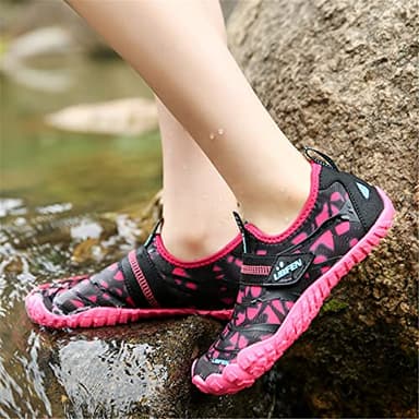 UBFEN Water Shoes for Kids Boys Girls Aqua Socks Barefoot Beach Sports Swim Pool Quick Dry Lightweight Toddler Little Big Kid A Pink 10 Toddler - Image 8