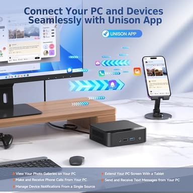 OUMAX Mini PC,Twin Lake N150(Turbo 3.6Hz) 16GB DDR4 500GB M.2 SSD Dual LAN, Desktop Mini Computer 4K Dual HDMI Display, Wifi5, BT5.0, Built-in 45W Power Supply - Image 6