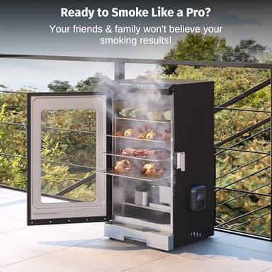 EAST OAK 30" Electric Smoker for Outdoors | Built-in Meat Probe & Up to 6× Longer Smokes on a Single Load | Side Chip Loader for Uninterrupted Smoking | Bigger Batches with 725 sq in Cooking Area - Image 2
