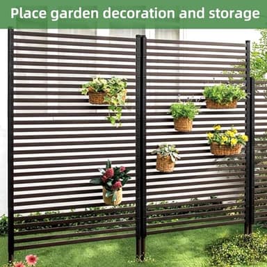 Outdoor Privacy Screens - Length: 43in, Height: 59in, Fence Privacy Screen, Freestanding Horizontal Fence, Metal Material, Anti-Corrosion and Weatherproof, Suitable for Outdoor Garden Courtyard - Image 6
