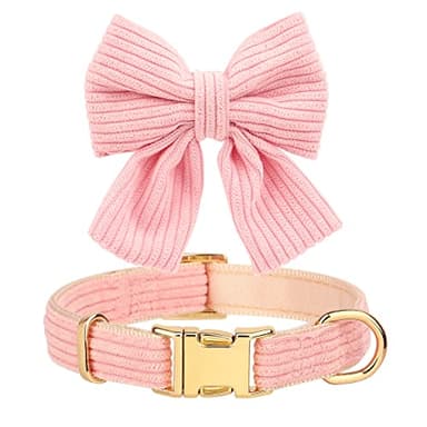 Didog Cute Small Dog Collar Harness & Leash Set, Adjustable Dog Collars and Leashes with Bowtie, Breathable Soft Mesh Padded Dog Vest for Puppies Small Dogs Walking,Pink, S - Image 3