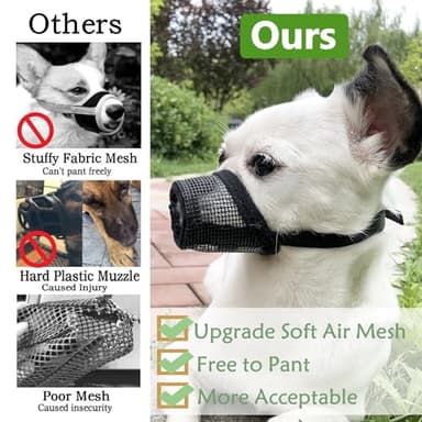 MOIILAVIN Dog Muzzle,Soft Mesh Muzzle for Barking Grooming Biting Chewing for Small Medium Breeds, Barkless Mesh Muzzle Stop Puppy Eating Poop&Rocks XXS XS S (Blue, XXS) - Image 4