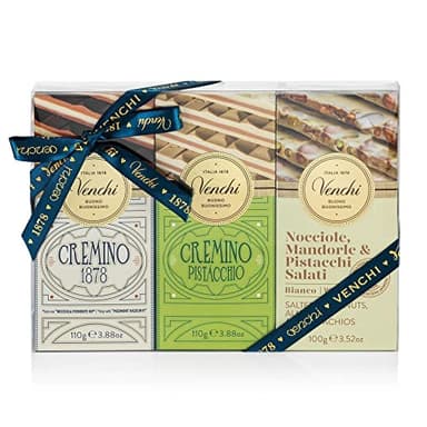 Venchi - Bundle of 6 White Chocolate with Salted Nuts and Cremino Bars, 22.57 oz - Gluten Free - Family Pack - Image 1