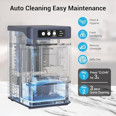 Nugget Ice Maker Countertop with 3.2Qt Water Tank, Ready in 5-8min, 40lbs Per Day, Soft Chewable Pellet Ice, Self-Cleaning Pebble Ice Maker Machine for Home/Party/RV/Camping - Image 5