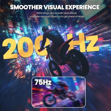 CRUA 27" Curved Gaming Monitor, 180Hz/200Hz FHD 1080P VA Screen 1500R Computer Monitors, 1ms(GTG) with FreeSync, Low Motion Blur, DisplayPort, HDMI, Support Wall Mount Install- Black - Image 6