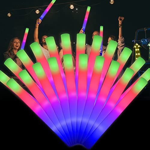 LifBetter 45 Pcs Glow Sticks Bulk- LED Foam Sticks in The Dark with 3 Modes Flashing Led Foam Multicolor Batons Light up Party Favors for Birthdays, Weddings, Concerts, Festivals - Image 1