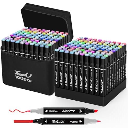 KJSHUANGTANG Alcohol Markers, 100 Colors Dual Tip Art markers, Drawing Markers, Coloring Marker for Kids Sketching Adult Coloring - Image 1