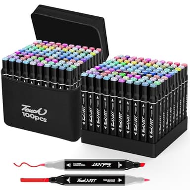 KJSHUANGTANG Alcohol Markers, 100 Colors Dual Tip Art markers, Drawing Markers, Coloring Marker for Kids Sketching Adult Coloring - Image 1