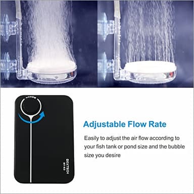 Aquarium Ultra-Quiet Air Pump - Adjustable Fish Tank Aerator with Dual Outlet Pump, 8w 8L/min Oxygen Pump for 20-600 Gallon Tank (Only Air Pump) - Image 4