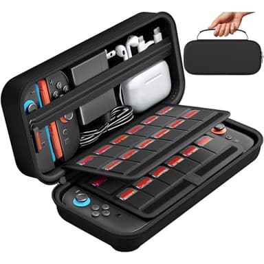 daydayup Switch Carrying Case Compatible with Nintendo Switch 2, with 24 Games Cartridges Protective Hard Shell Travel Carrying Case Pouch for Console & Accessories DS case - Image 1