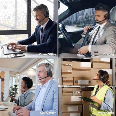 LEVN Wireless Headset with Mic for Work, Bluetooth 5.3 Headset with Microphone (AI Noise Cancelling), Wireless Headphones with Mic & Mute Button for Work from Home/PC/Call Center/Computer/Laptop/Teams - Image 7