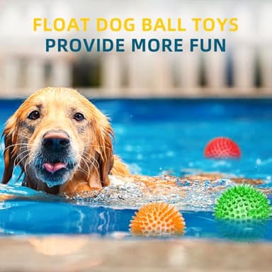 SHARLOVY 3'' Squeaky Balls for Small Dogs, 4 Colors Spiky Dog Balls for Puppy Teething, Durable Puppy Chew Toys for Teething, Indestructible Toys to Fetch and Train, BPA Free Non-Toxic - Image 9