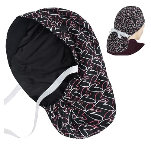 ABAMERICA Ponytail Scrub Caps for Women Surgical Caps Nurse Hat with Functional Ponytail Holder for Long Hair, Single or Satin-Lined - Image 1