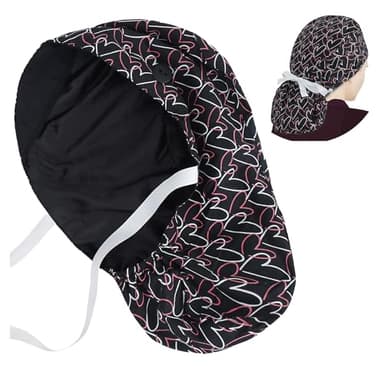 ABAMERICA Ponytail Scrub Caps for Women Surgical Caps Nurse Hat with Functional Ponytail Holder for Long Hair, Single or Satin-Lined - Image 1