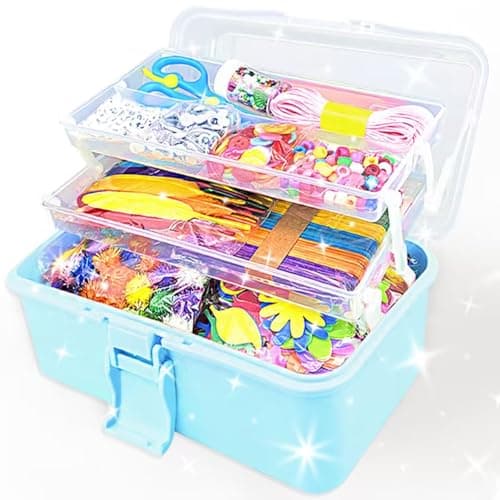 VLUSSO 3000Pcs Arts and Crafts Supplies for Kids Girls 8-12 Craft Kit with Pipe Cleaners Beads Crafts for Kids DIY School Supplies Set Crafting Box for Girls Boys Age 4-6, 6-8, 8-12 Years Gifts - Image 1