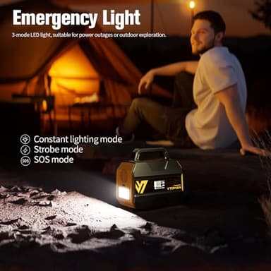 VTOMAN FlashSpeed 300 Portable Power Station 70000mAh, Only 7.4lbs with 7 Outlets, LiFePO4 Generator with Up to 600W AC Outlet, 12V/24V DC Input Adapt RV/Van, PD 100W Type-C for Power Outage, Camping - Image 7