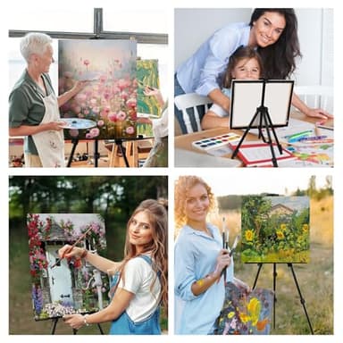 AROIC10 Pack Painting Display Easel Stand Portable Adjustable Metal Tripod Artist Canvases Height from20to66Inch Extra Sturdy forTable-Top/Floor Painting, Drawingand Displaying,Black with10StorageBag - Image 6