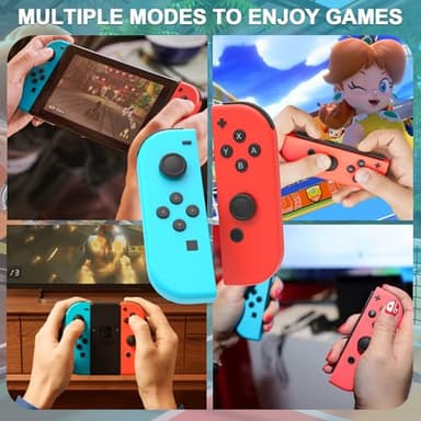 FAREMOCI Wireless Switch Controller Replacement for Switch/OLED/Lite,Dual Vibration, 6-Axis Gyro, Wake-Up, Motion Control, Screenshot, Anti-Slip grip/Joystick,Left/Right Gamepad,No NFC,(Blue and Red) - Image 4
