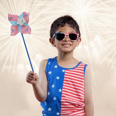 4E's Novelty 24 Pack DIY Pinwheels Craft for Kids, Bulk Summer Pinwheel Craft Kit, Color Your Own Paper Windmill for Pinwheels for Kids July 4 Party, Bulk Pinwheel for Spring Art and Creativity - Image 4