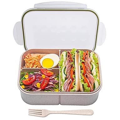 MISS BIG® Bento Box,Bento Box Adult,Lunch Box,Leak Proof Lunch Containers,No BPAs and No Chemical Dyes Bento Lunch Box,Dishwasher and Microwave Safe Lunch Containers for Adults(1900ml White) - Image 1