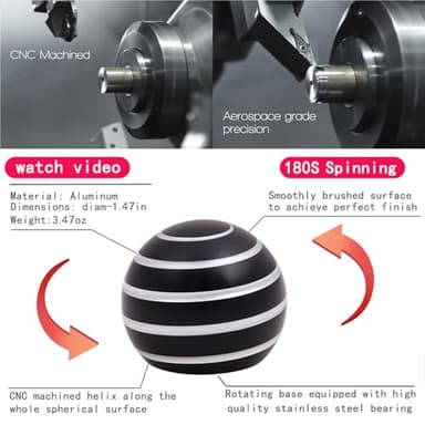 Desk Toys for Fidget Kinetic Cool-Gadgets: 180 Seconds Spinning Toy, Cool-Stuff Thing for Adult Teen Children Kid, Optical-Illusion Stress-Relief Gifts Ball for Man Women Home Office School Christmas - Image 2