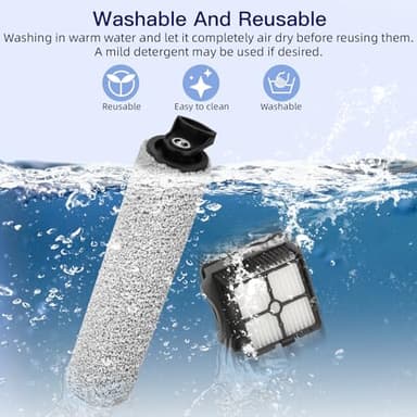 S3/S5/S7 Roller Brush Replacement Compatible with Tineco Cordless Vacuum Cleaner, Include 3 Brush Rollers 3 Filters (S3) - Image 6