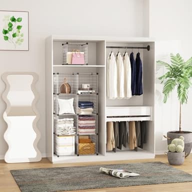 C&AHOME Wire Cube Storage, 9 - Cube Organizer Metal C Grids, Modular Shelves Units, Closet Organizer, Ideal for Home, Office, Living Room, 36.6”L x 12.4”W x 48.4”H, Silver Gray UWCS3009G - Image 5