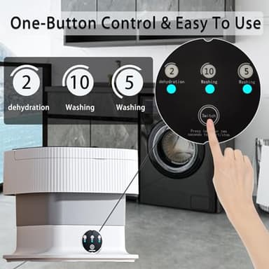 SAZCIS Portable Washing, 15 L 60W Portable Washer, 3 Modes Wash Machine for Underwear, Baby Clothes, Sock, Suitable for Apartments, Travel, Hotels, Camping and RV (Purple) - Image 4