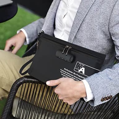 Fireproof Money Bag with Lock KaAutoler Fireproof and Waterproof Cash Bag with Zipper Closure Fireproof Safe Box Money Pouch Locking Accessories Pouch for Cash (11"*7.5") - Image 4