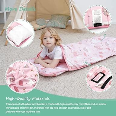 ACRABROS Toddler Nap Mat with Pillow and Blanket, Extra Large Rolled Napping Mats,Slumber Bags for Boys Girls,Kids Sleeping Bag for Daycare, Preschool Travel Camping, Unicorn - Image 5