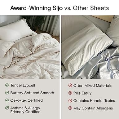 Sijo AiryWeight Tencel Sheet Set, 100% Lyocell Derived from Eucalyptus, Buttery Soft, Architectural Digest 2022 Best Cooling Sheets Winner - 4pc - 2 Pillowcases 1 Fitted 1 Top (Stripe, King) - Image 7