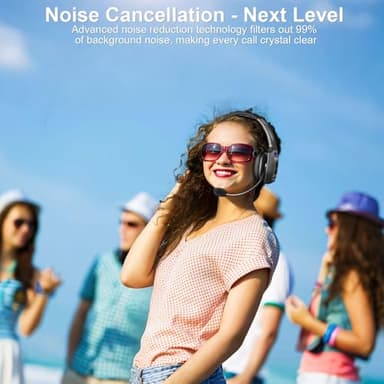 BRAMMAR Trucker Bluetooth Headset with AI Noise Cancellation Microphone, Trucker Headset with 65Hrs Talk Time & Mute Button, Multipoint Connection, Bluetooth Headsets Fit for Truck Drivers/Cell Phones - Image 2