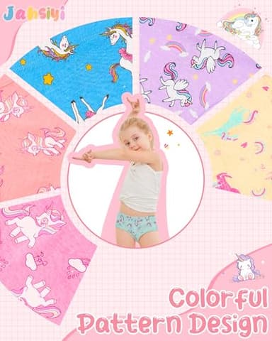 JAHSIYI Girls Underwear Size 6 100% Cotton Toddler Panties 6T Stretch Briefs Kids Clothes Unicorn Underpants 6 Pack Cute Undies Small 6X 5-6 Years Old - Image 6
