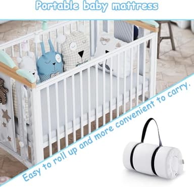 Ustenroya Mini Crib Mattress 38" x24", Breathable Memory Foam Crib Mattress with Two Sides of Different Firmnesses for Newborn to Toddler, Machine Washable Baby Mattresses Protector - Image 5