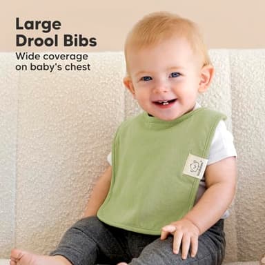 KeaBabies 8-Pack Organic Baby Bibs for Boys, Girls - Super Absorbent Cotton Drool Bibs for Baby Girl & Boy, Teething Toddler, Drooling Newborn, Ultra Soft & Machine Washable (Cruise) - Image 3