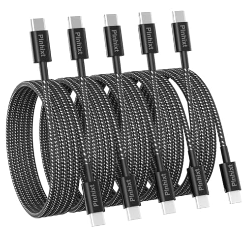 USB C to USB C Cable, 5Pack 6FT 60W(3.1A) Nylon Braided USB C Charger Cable for for iPhone 17/ iPhone 16/16 Plus/16 Pro Max/15/15 Plus/15 Pro Max, MacBook Pro, iPad Pro Air,Samsung S24/S24 Ultra/S23 - Image 1