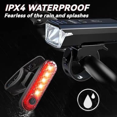 Bike Lights,Chasinglee USB Rechargeable Bicycle Lights, Super Bright 1200 Lumens Front and Back LED Bike Lights IPX6 Waterproof Bicycle Wheel Lights Taillight Set for Night Riding, Road and Mountain - Image 3