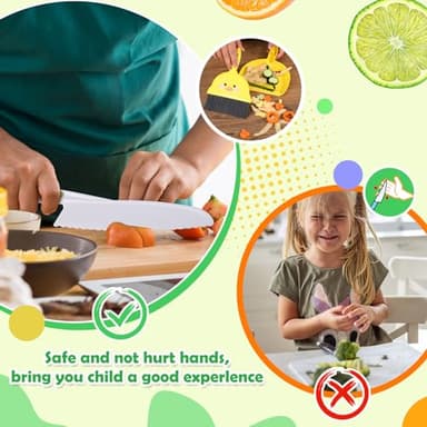 14PC Montessori Toy Safe Kitchen Knife Set for Toddler, Kids Knife Set for Real Cooking with Cutting Board, Gift for 3-12 Year Old Girl Boy Bithday Chistmas, Little Chef Cooking Tool for Kid Age 3-12 - Image 4