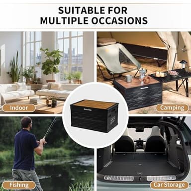 Naturehike Lispace Camping Table with Storage Box, 50L Collapsible Trunk Organizer with Lid, Folding Storage Bin for Camping Picnic Home - Image 8