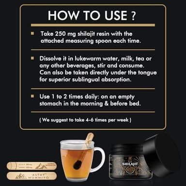 Shilajit Resin with Fulvic Acid & Trace Minerals, Original Siberian Pure Shilajit with 85+ Humic Acid Supplement Gel for Energy & Immune System - 100 Serving / 50g - Image 6