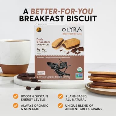 Olyra Variety Pack Sandwich Breakfast Biscuits, Healthy Snacks for Adults and Kids, Low Sugar, Organic Cookies, Office Snacks, USDA Certified, Non GMO 24 Packs - Image 4