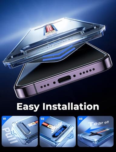 MAGIC JOHN 2 Pack for iPhone 14 Pro Max 6.7 inch Privacy Tempered Glass Screen Protector, Auto Dust-Elimination Installation, Easy Installation, Bubble Free - Image 4