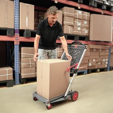 CLAX® The Original | Made in Germany | Multi use Functional Collapsible carts | Mobile Folding Trolley | Shopping cart with Storage Crate (Black) - Image 6